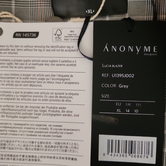 NO LONGER FOR SALE****ANONYME Designers Woman's Blazer - Picture 4 of 4